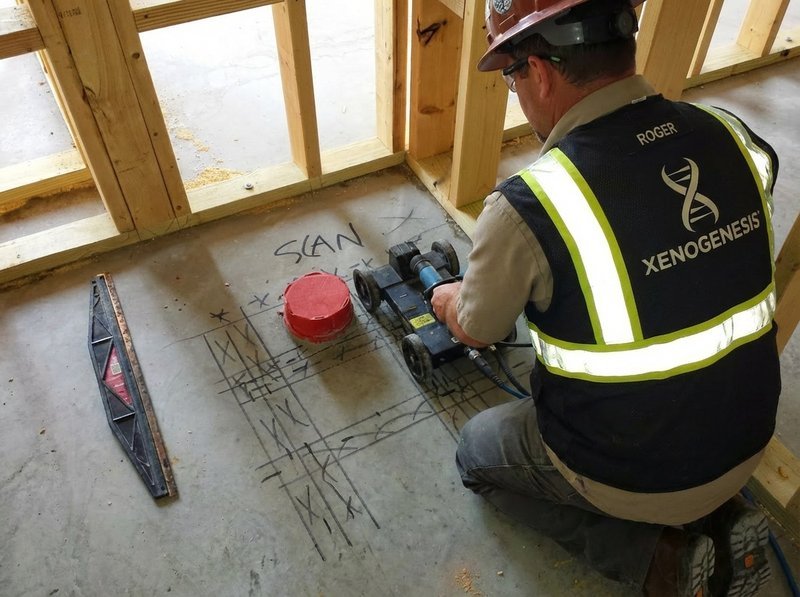 GPR concrete scanning being performed in Jacksonville hospital