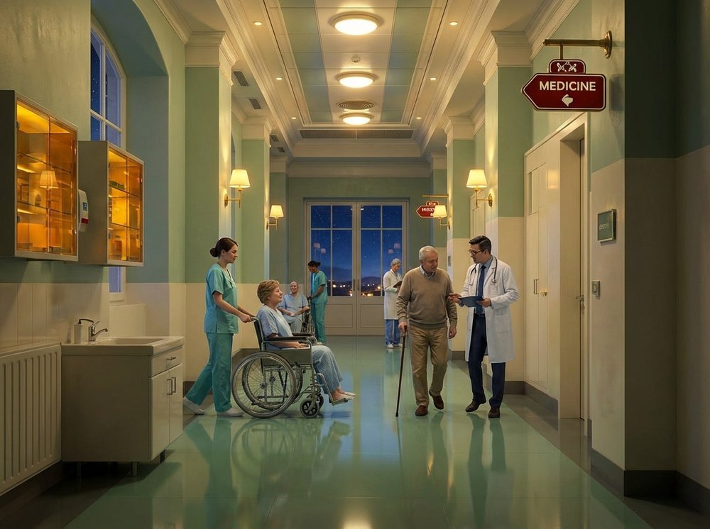 Concrete scanning equipment being used in Jacksonville medical facility hallway
